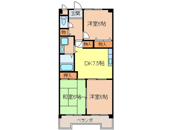 サンユ－ハイツ滝の水の物件間取画像